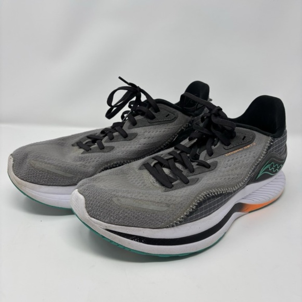 Saucony Endorphin Shift 2 Mens Running Shoes Gray Orange Teal PWRRUN‎ Size 11.5